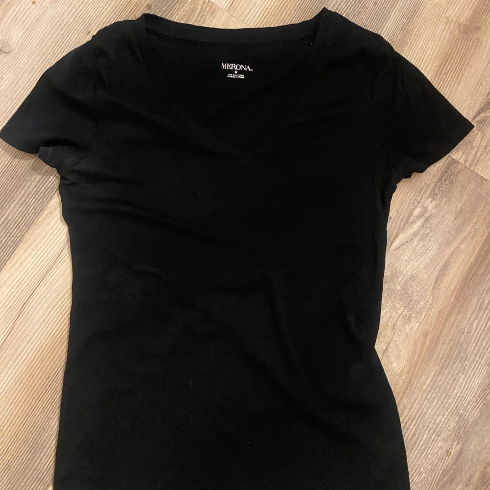 Merona Women's Black V-Neck Top m